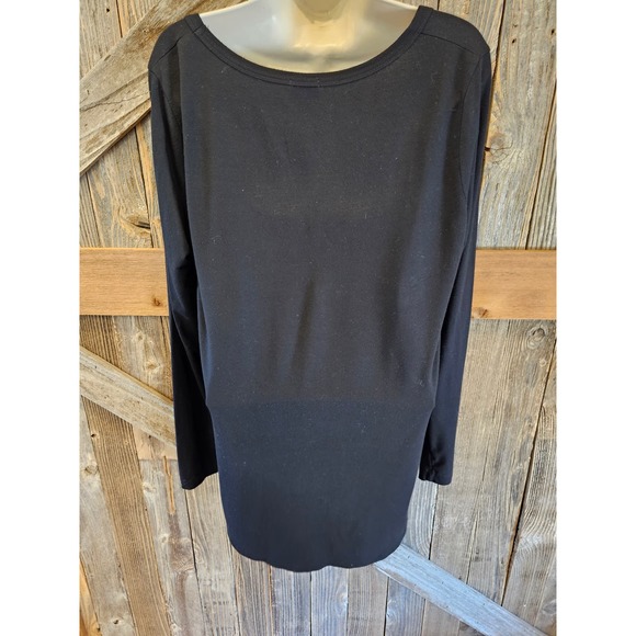 Peyton Jensen medium black career casual soft stretch top made in USA ^ - Picture 2 of 6